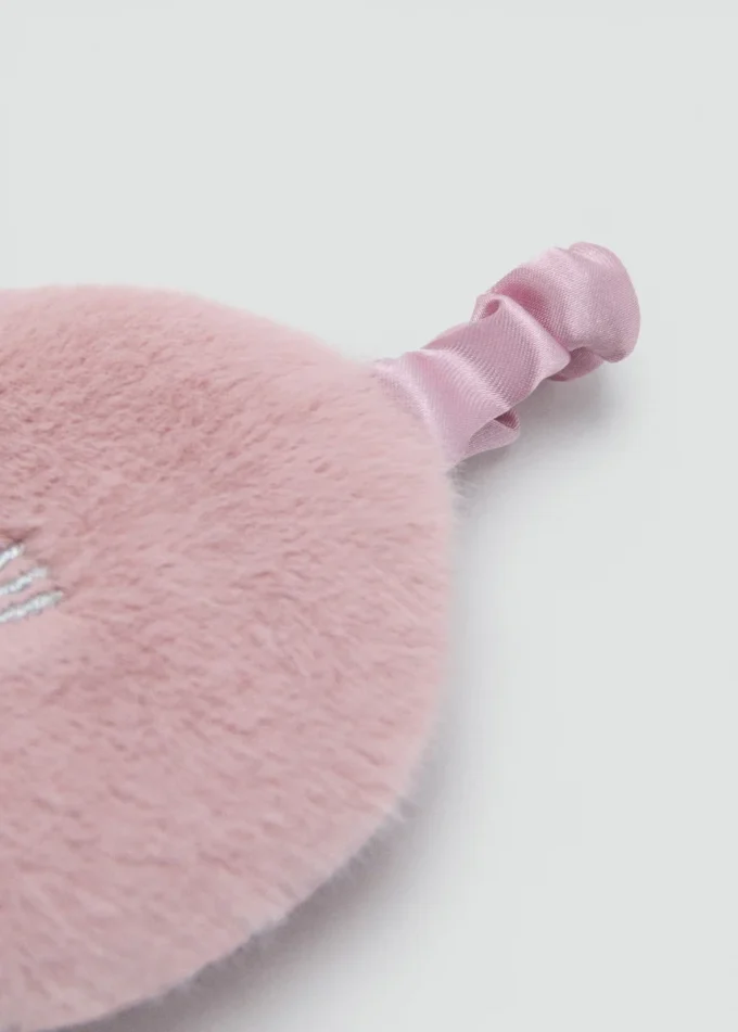 Masque pour les yeux à imprimé animal et effet fourrure