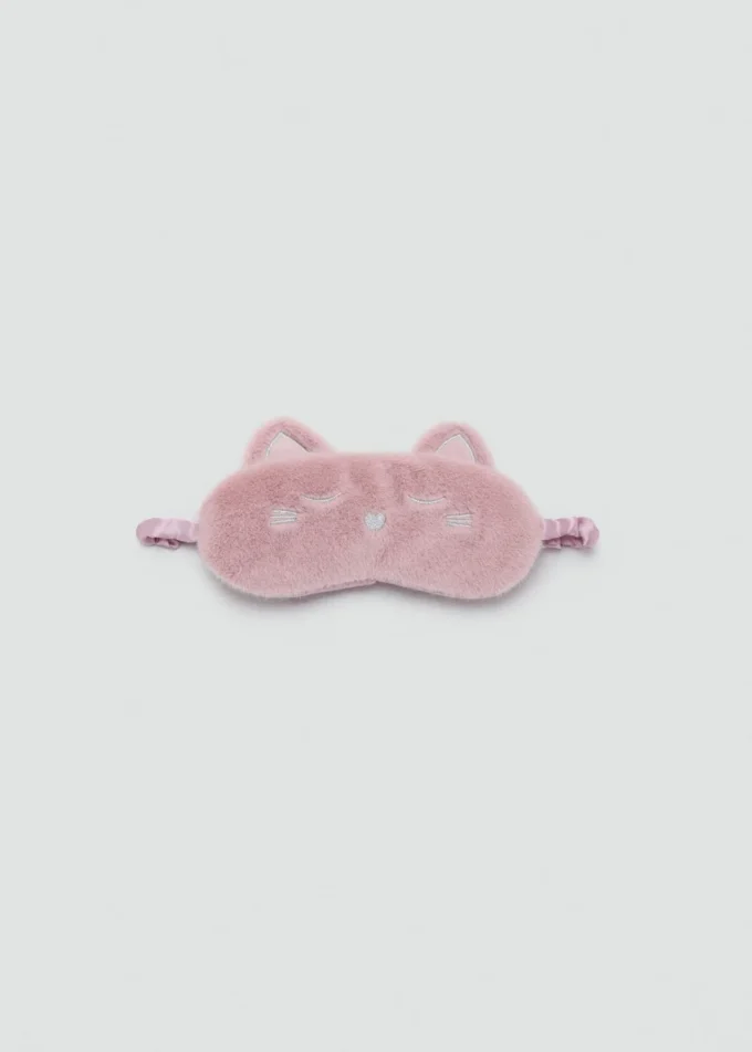 Masque pour les yeux à imprimé animal et effet fourrure
