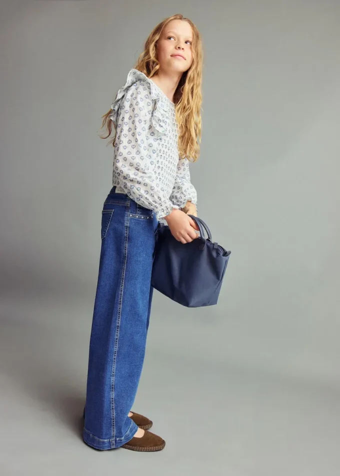 Blouse imprimée à volants