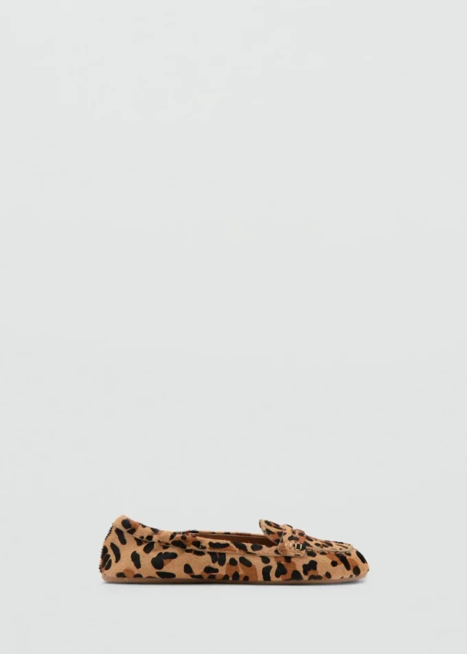 Mocassins en cuir imprimé léopard