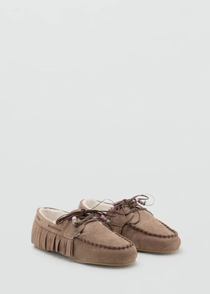 Mocassins en cuir shearling