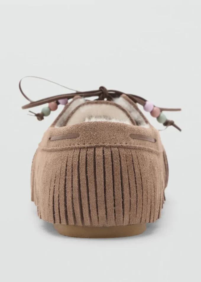 Mocassins en cuir shearling