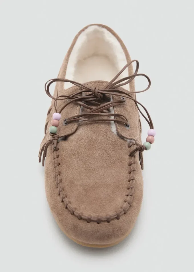 Mocassins en cuir shearling