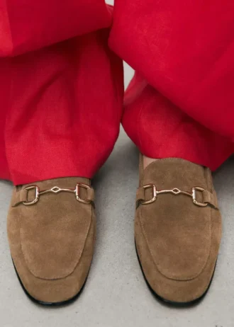 Mocassins en daim avec boucle