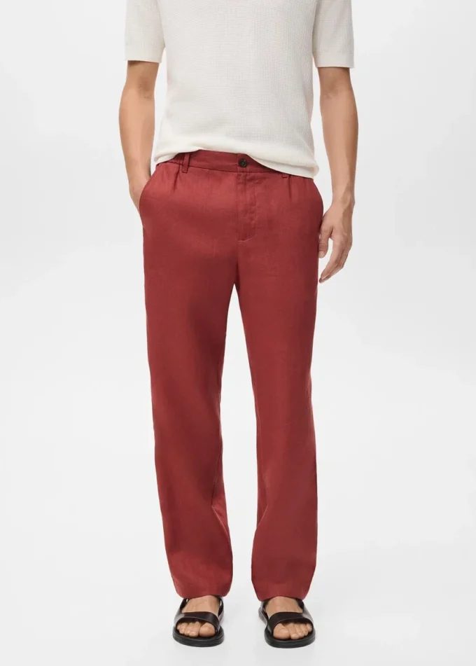 Pantalon 100 % lin avec taille élastique Pantalon 100 % lin avec taille élastique
