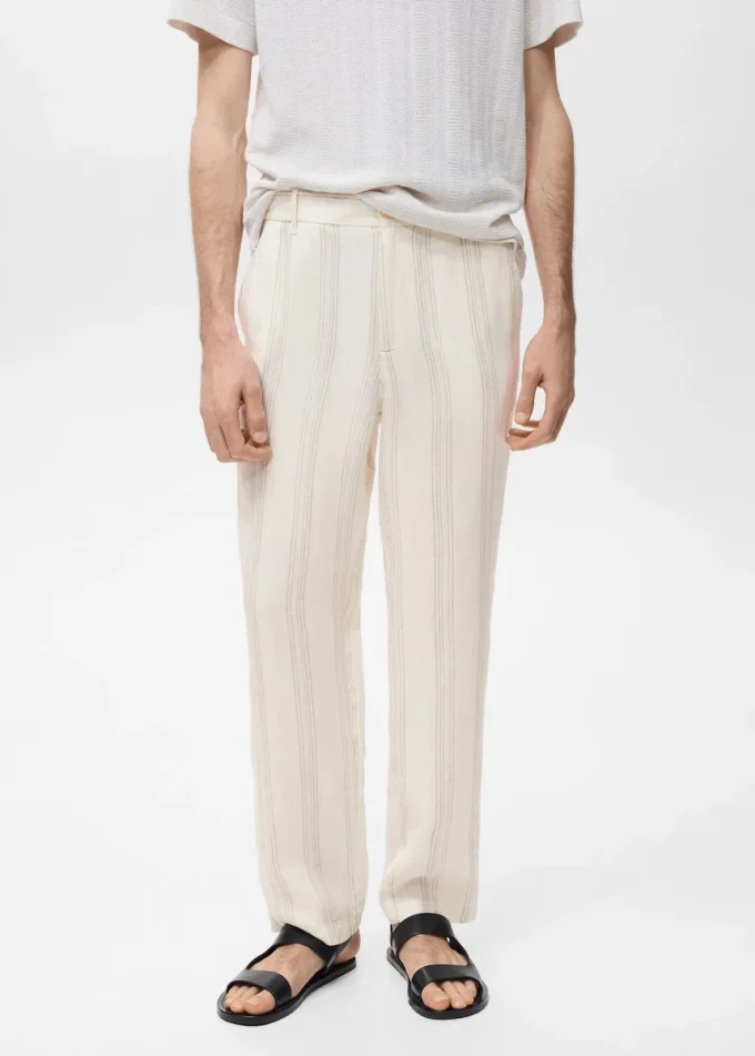 Pantalon 100 % lin avec taille élastique Pantalon 100 % lin avec taille élastique