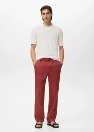 Pantalon 100 % lin avec taille élastique