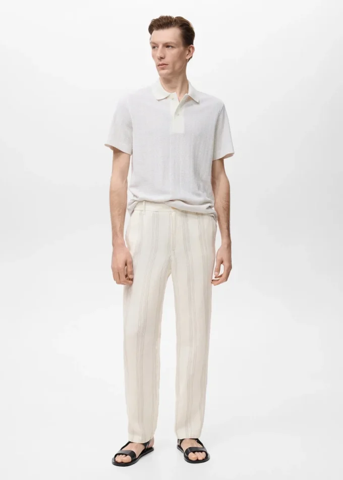 Pantalon 100 % lin avec taille élastique Pantalon 100 % lin avec taille élastique