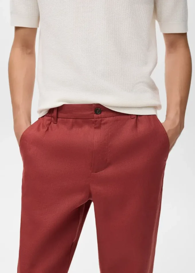 Pantalon 100 % lin avec taille élastique Pantalon 100 % lin avec taille élastique