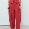Pantalon bouffant en lin mélangé Pantalon bouffant en lin mélangé