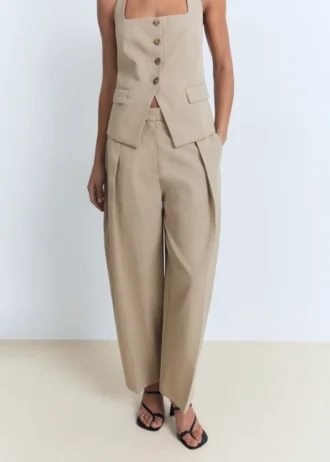 Pantalon bouffant en lin mélangé