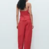 Pantalon bouffant en lin mélangé Pantalon bouffant en lin mélangé