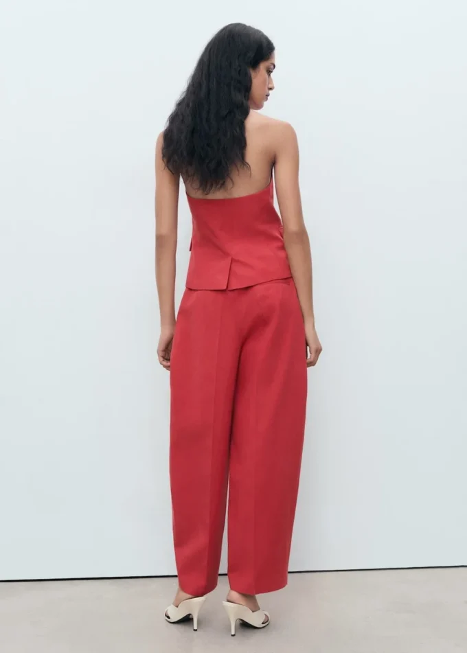 Pantalon bouffant en lin mélangé Pantalon bouffant en lin mélangé