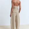 Pantalon bouffant en lin mélangé Pantalon bouffant en lin mélangé