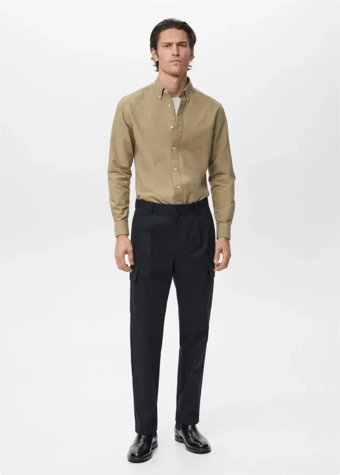 Pantalon cargo en coton à coupe classique Pantalon cargo en coton à coupe classique