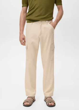 Pantalon cargo en coton et lyocell