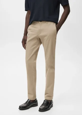Pantalon chino slim en sergé Barna