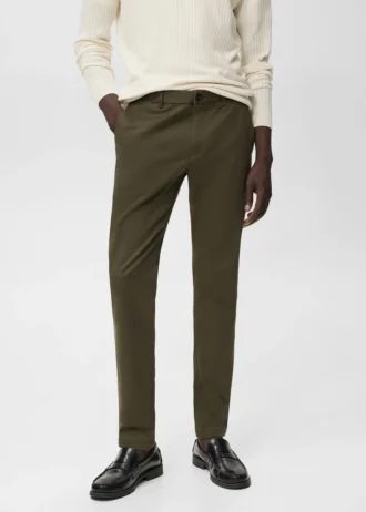 Pantalon chino slim en sergé Barna