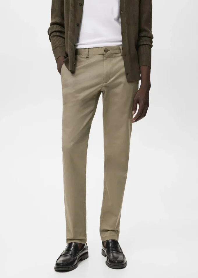Pantalon chino slim en sergé Barna Pantalon chino slim en sergé Barna