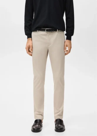 Pantalon chino slim en sergé Barna Pantalon chino slim en sergé Barna