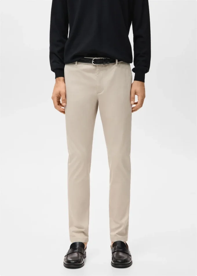 Pantalon chino slim en sergé Barna Pantalon chino slim en sergé Barna