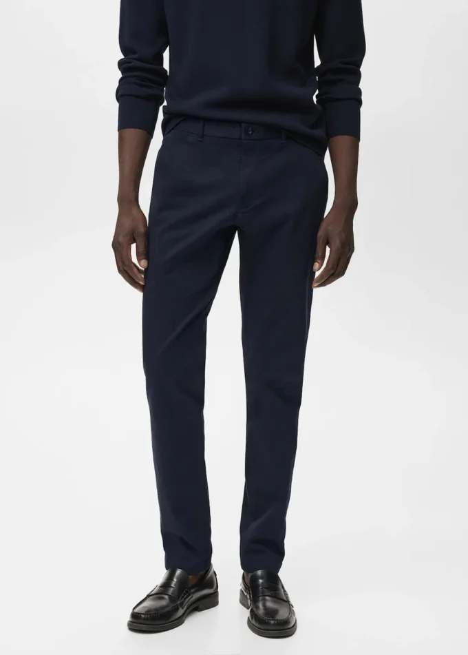 Pantalon chino slim en sergé Barna Pantalon chino slim en sergé Barna