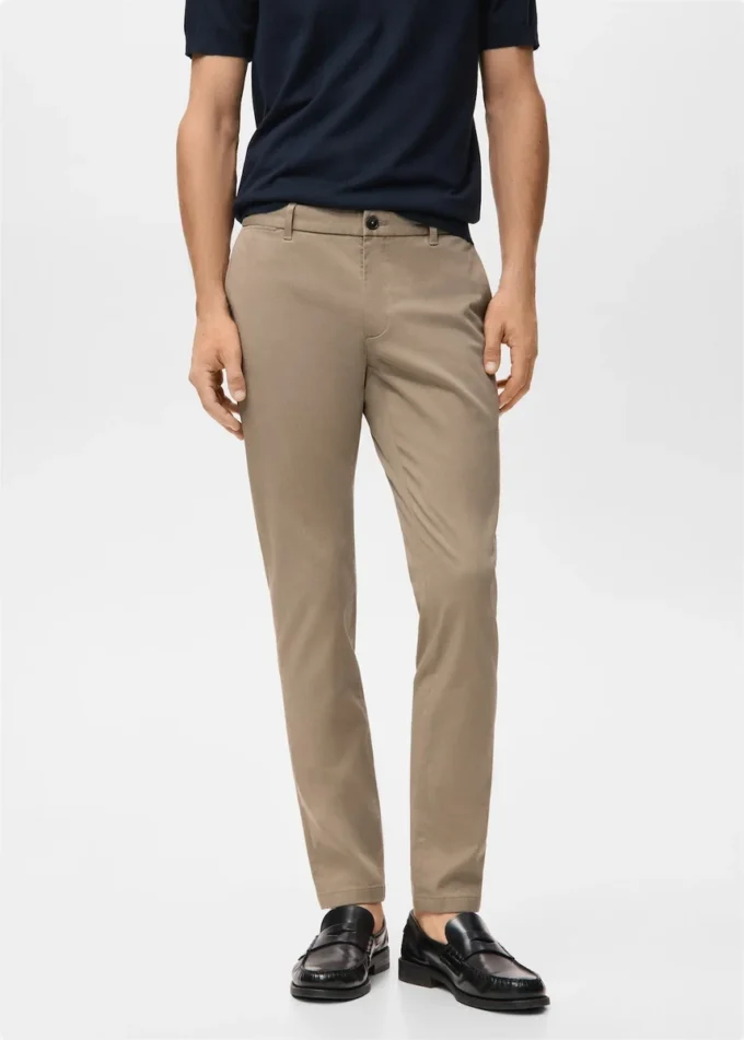 Pantalon chino slim en sergé Barna Pantalon chino slim en sergé Barna