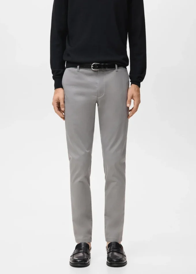 Pantalon chino slim en sergé Barna Pantalon chino slim en sergé Barna