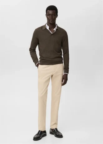 Pantalon chino slim en sergé Barna