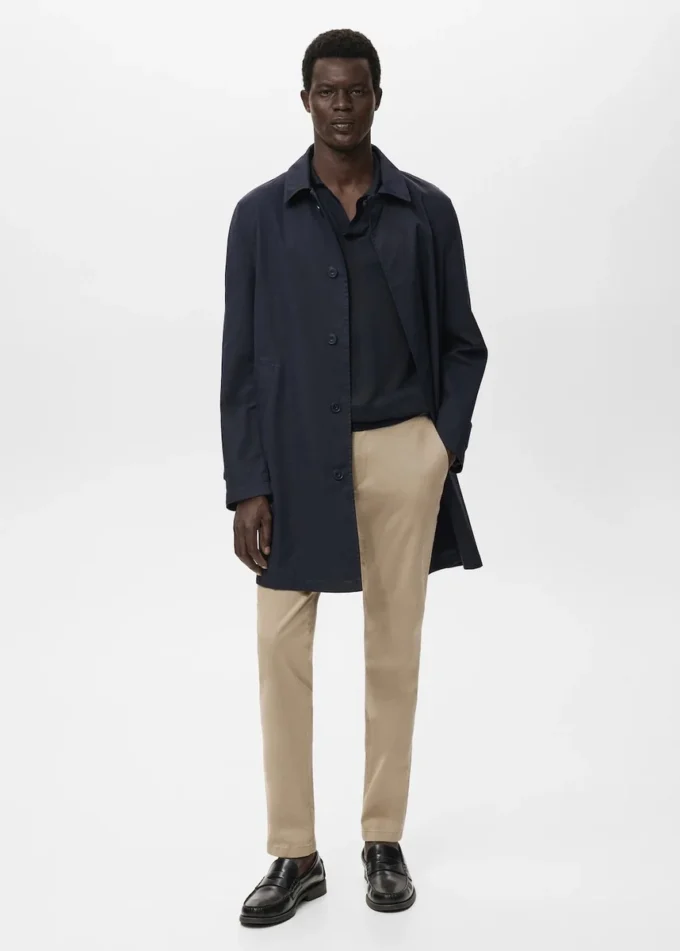 Pantalon chino slim en sergé Barna Pantalon chino slim en sergé Barna