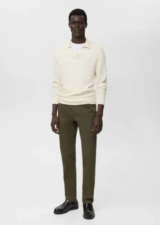 Pantalon chino slim en sergé Barna