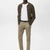 Pantalon chino slim en sergé Barna Pantalon chino slim en sergé Barna