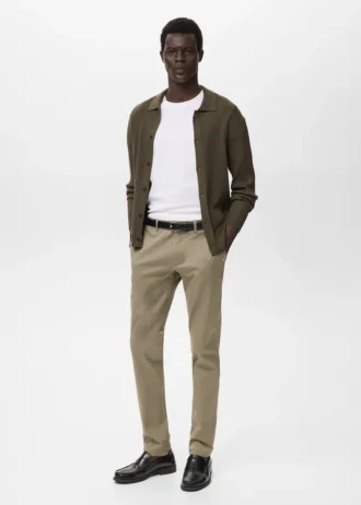 Pantalon chino slim en sergé Barna
