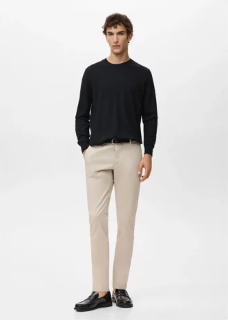 Pantalon chino slim en sergé Barna Pantalon chino slim en sergé Barna