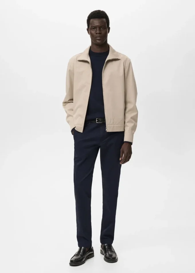 Pantalon chino slim en sergé Barna Pantalon chino slim en sergé Barna