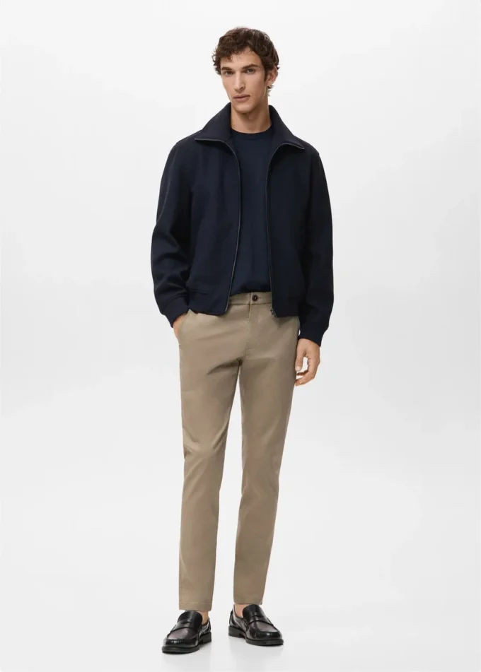 Pantalon chino slim en sergé Barna Pantalon chino slim en sergé Barna