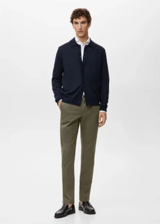 Pantalon chino slim en sergé Barna Pantalon chino slim en sergé Barna