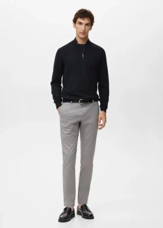 Pantalon chino slim en sergé Barna Pantalon chino slim en sergé Barna