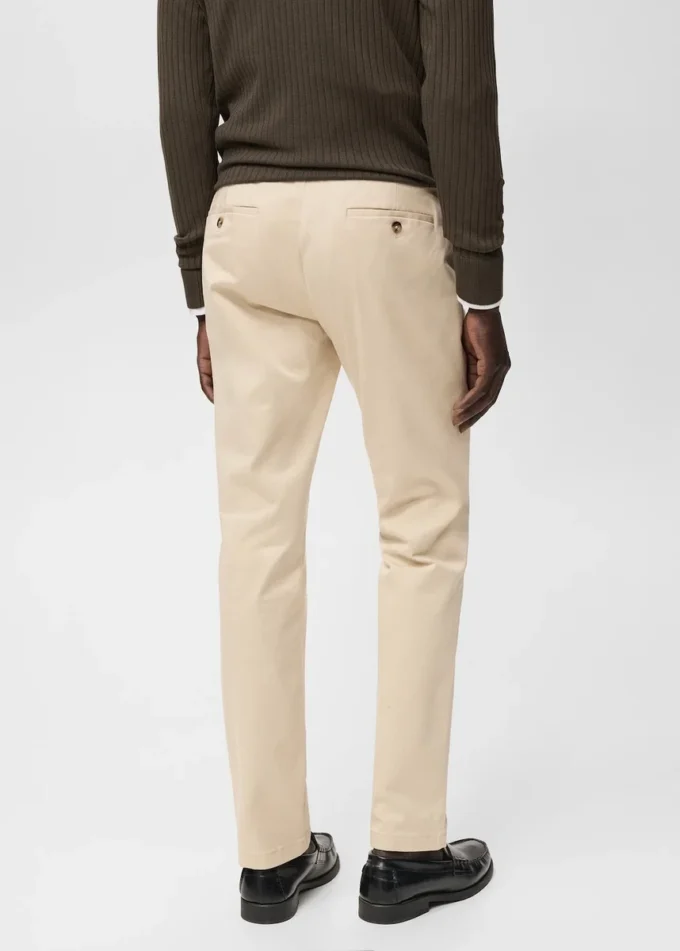 Pantalon chino slim en sergé Barna Pantalon chino slim en sergé Barna