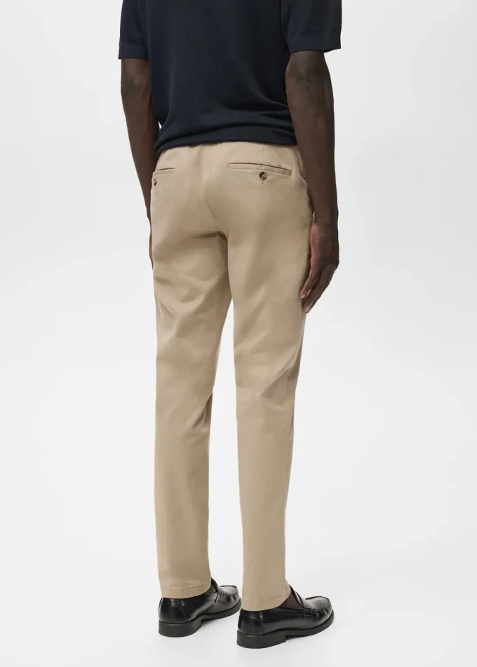 Pantalon chino slim en sergé Barna Pantalon chino slim en sergé Barna
