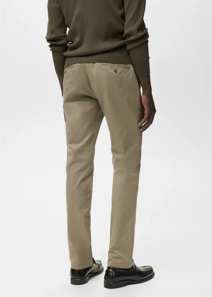 Pantalon chino slim en sergé Barna Pantalon chino slim en sergé Barna
