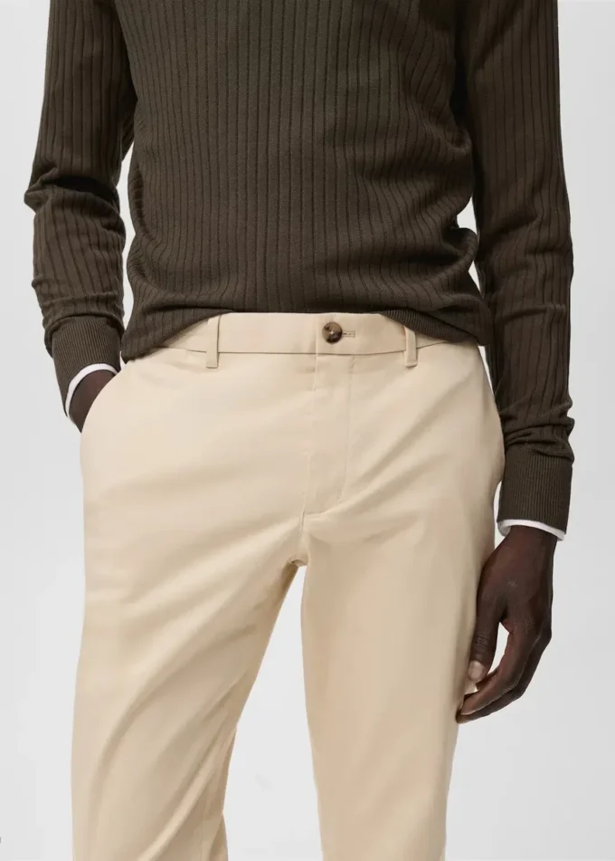 Pantalon chino slim en sergé Barna Pantalon chino slim en sergé Barna
