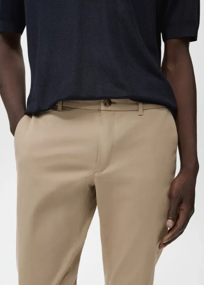 Pantalon chino slim en sergé Barna Pantalon chino slim en sergé Barna