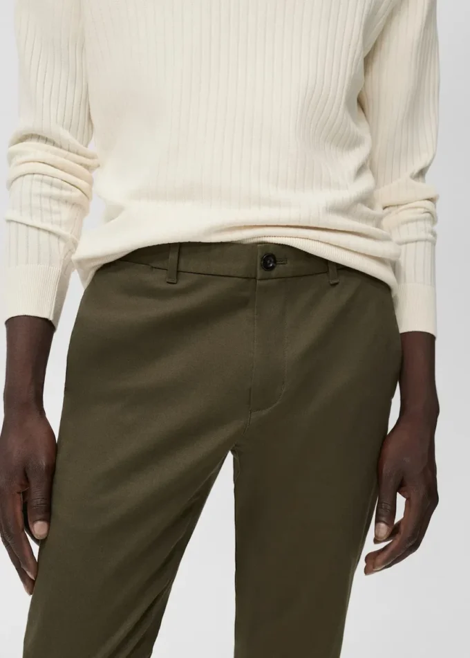 Pantalon chino slim en sergé Barna Pantalon chino slim en sergé Barna
