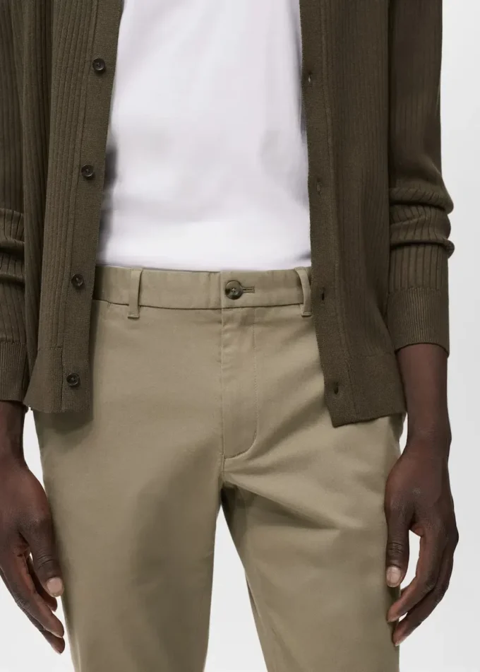 Pantalon chino slim en sergé Barna Pantalon chino slim en sergé Barna