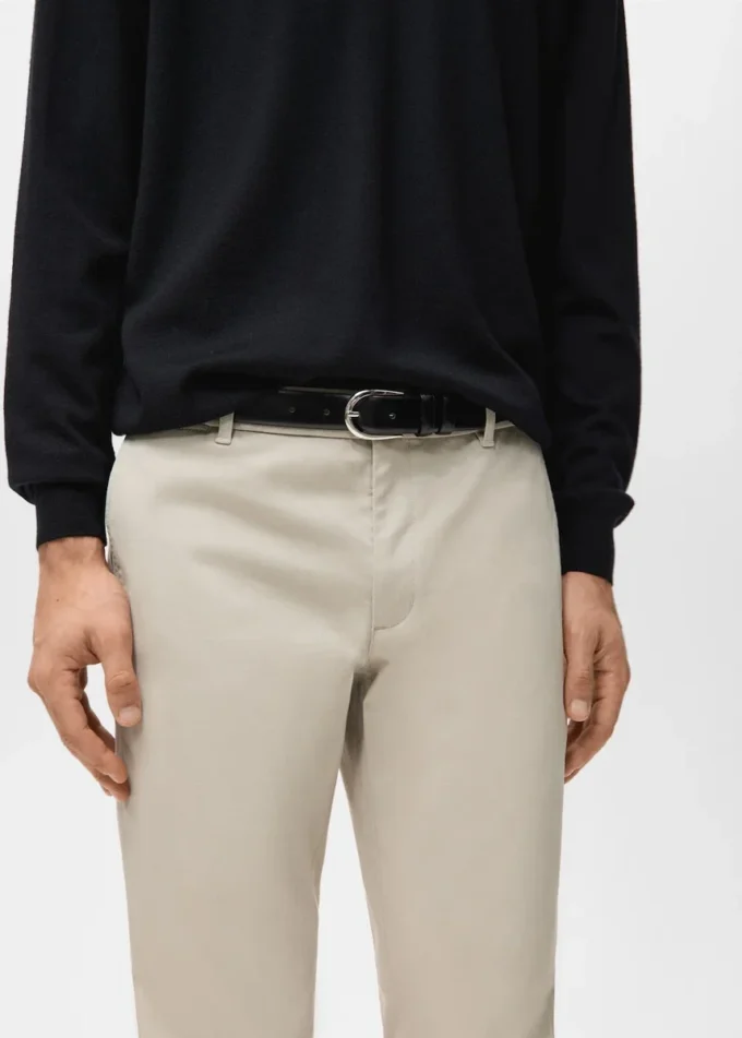 Pantalon chino slim en sergé Barna Pantalon chino slim en sergé Barna