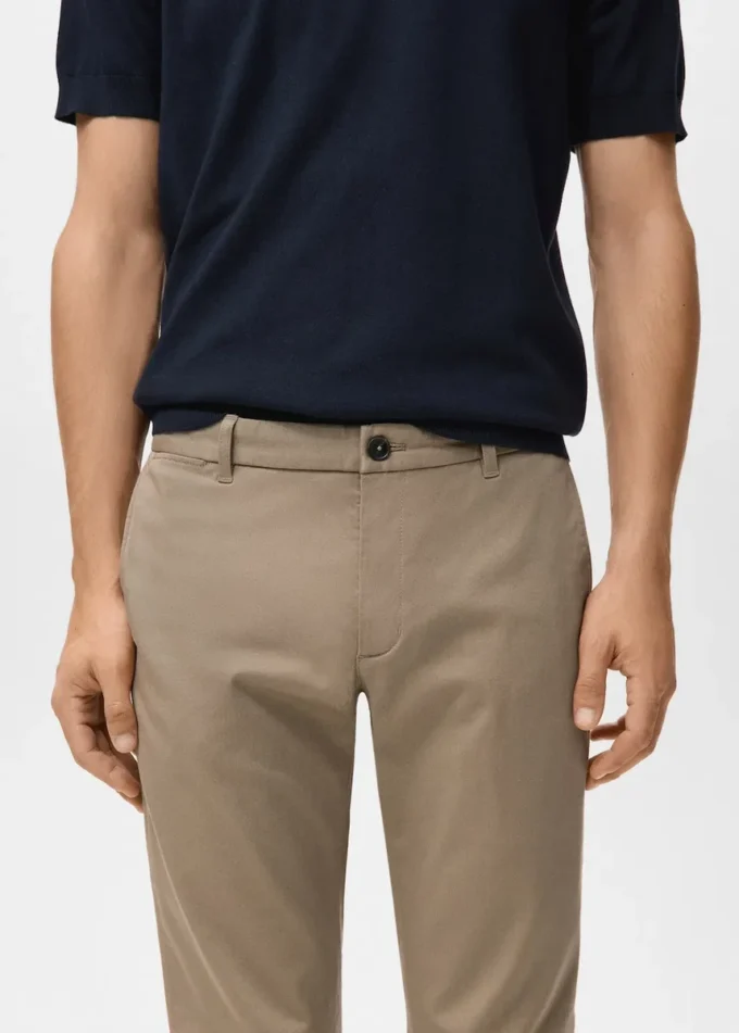 Pantalon chino slim en sergé Barna Pantalon chino slim en sergé Barna