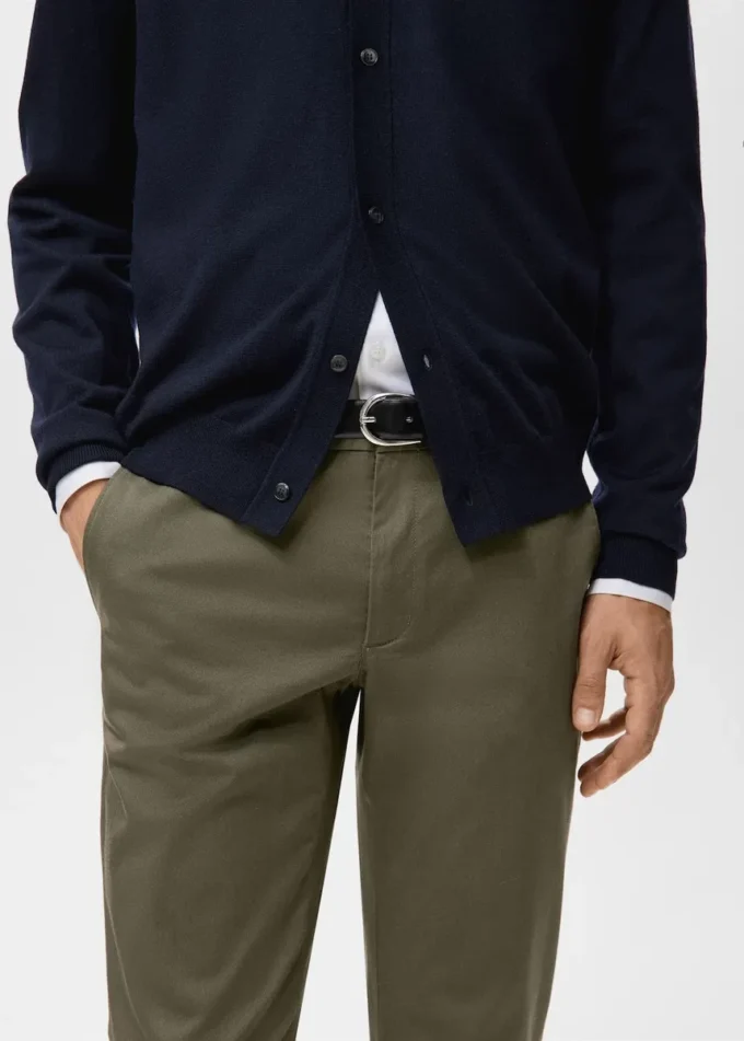 Pantalon chino slim en sergé Barna Pantalon chino slim en sergé Barna