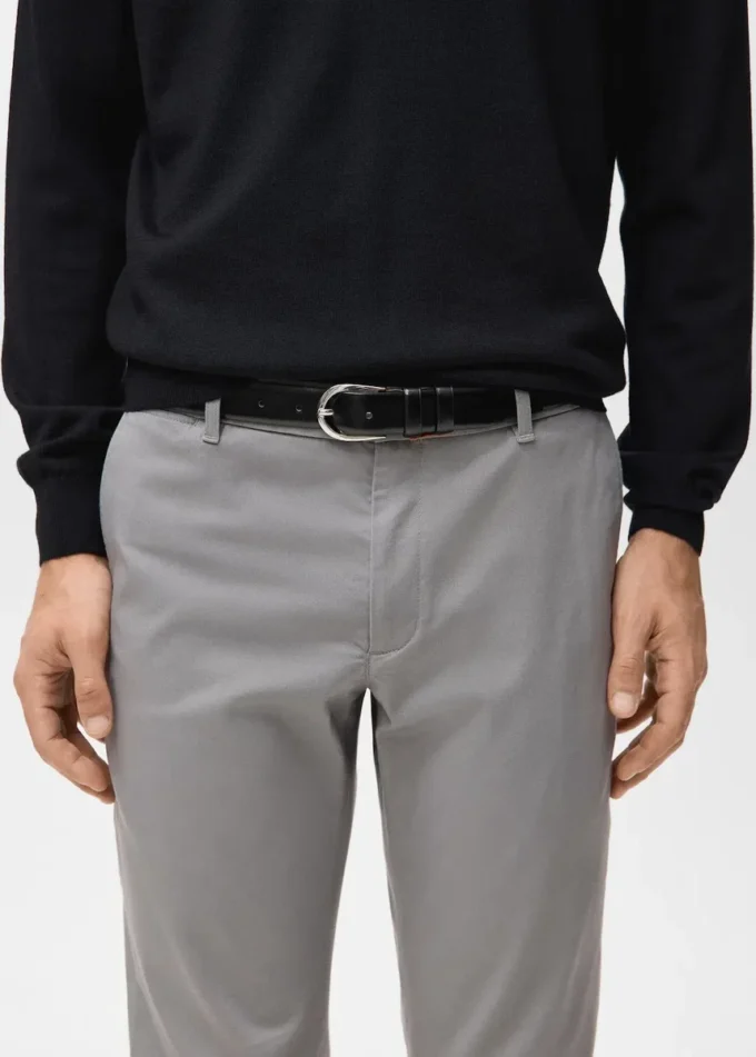 Pantalon chino slim en sergé Barna Pantalon chino slim en sergé Barna
