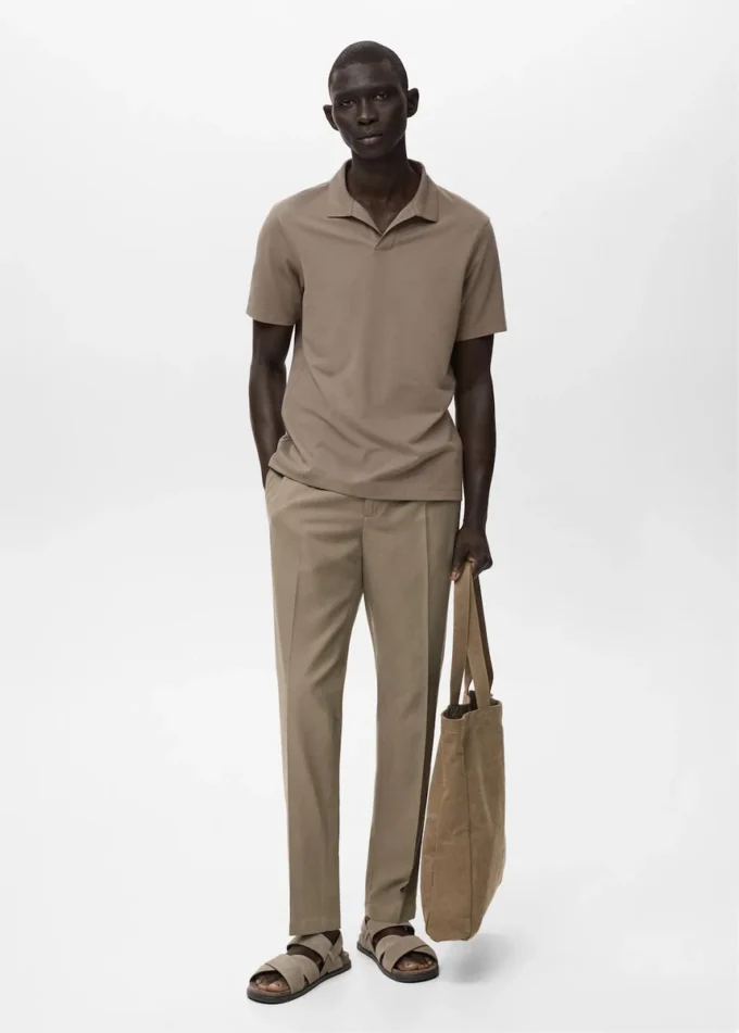 Pantalon court fuselé en coton Pantalon court fuselé en coton